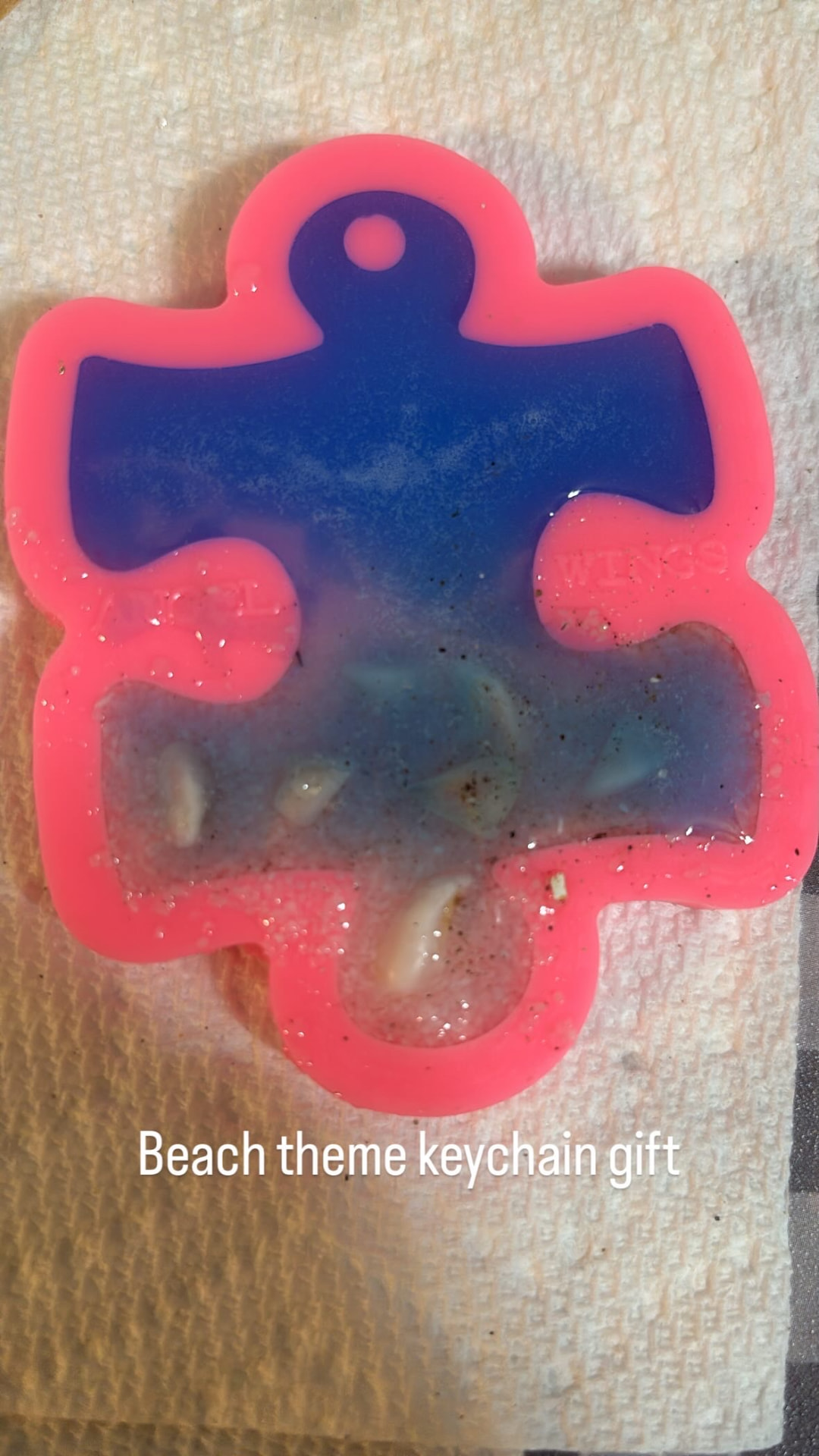 Beach-theme keychain in progress