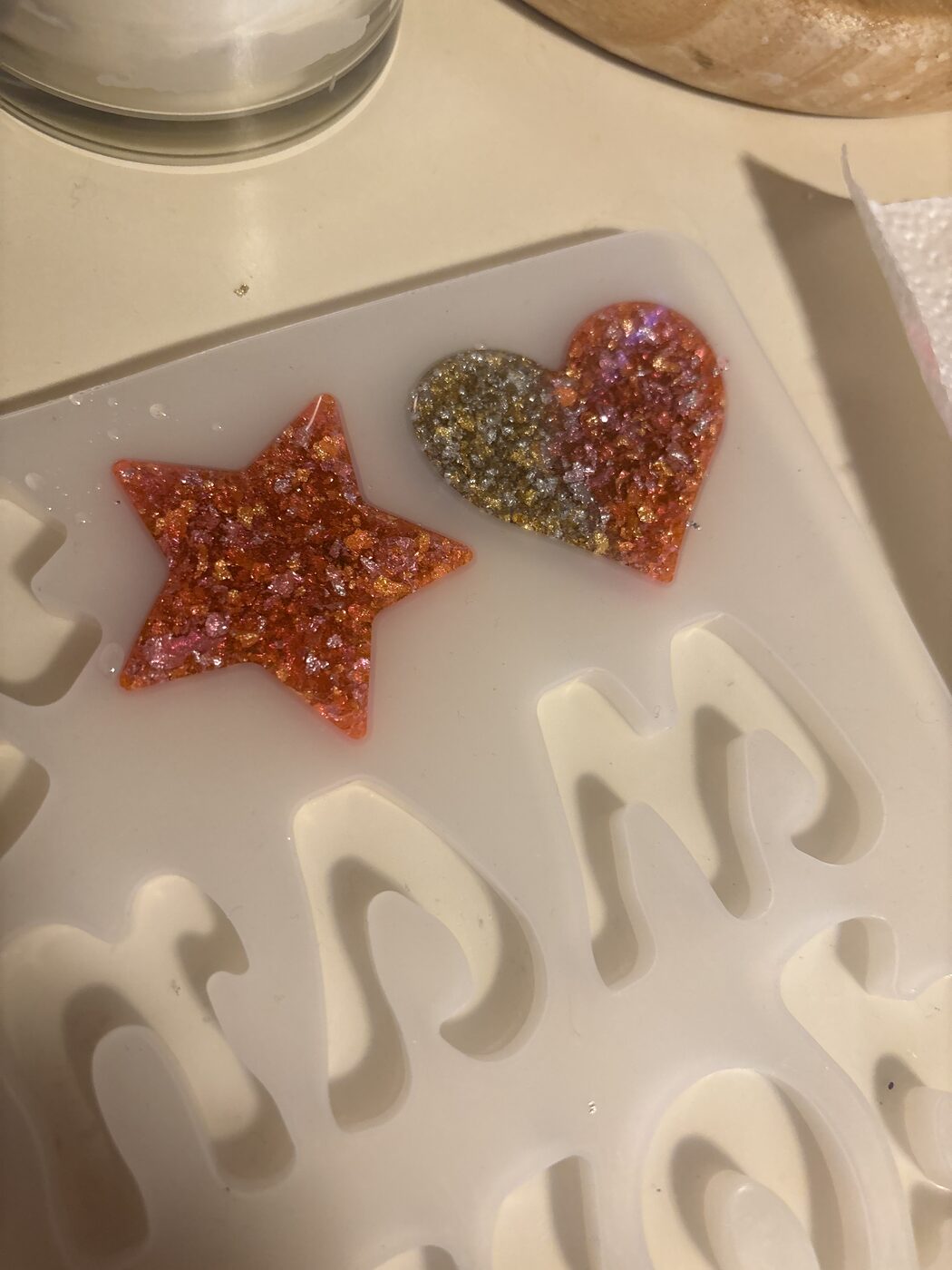 Star & heart flake charms